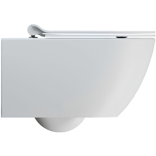 Чаша унитаза подвесная GSI Pura 881509_УЦ цвет белый матовый без сиденья безободковая смыв торнадо (глубокая раковина на ободке) - фото 2