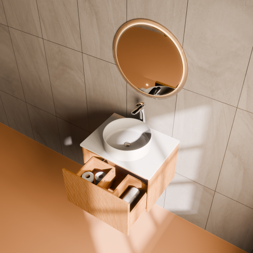 Тумба с раковиной ArtDecco Elizabeth (Элизабет) AEL06W11S300 60x45x40 подвесная цвет белый дуб - фото 3