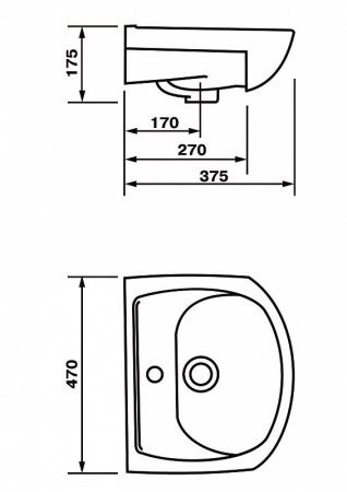 Раковина керамическая Onika Дора 604701 50х40 накладная цвет белый 1 отверстие под смеситель