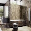 Душевая шторка на ванну Maybah Glass MGV-66-5ш 40х140 стекло тонированное профиль хром ориентация универсальная
