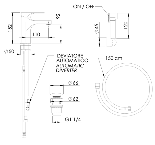 Смеситель Mariani Surf A00386SF на раковину хром - фото 2