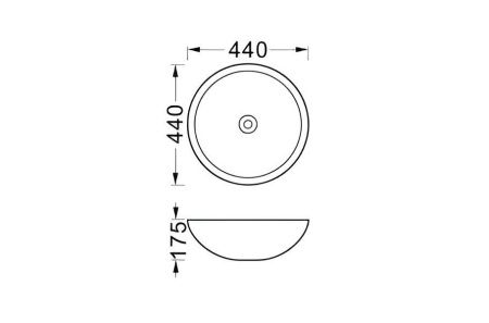 Раковина из сантехнического фарфора Aquatek AQ5354-MW 40х40 накладная цвет белый без отверстий под смеситель