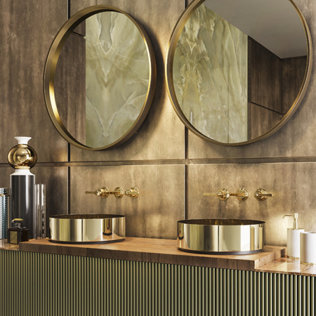 Смеситель для раковины Gessi Venti20 65091#710 встраиваемый в стену латунь (внешняя часть)