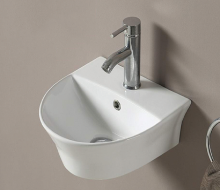 Раковина из санфаянса CeramaLux 78370 34х36 подвесная цвет белый 1 отверстие под смеситель