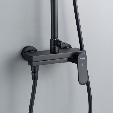 Душевая стойка Shevanik S4536H настенная цвет черный