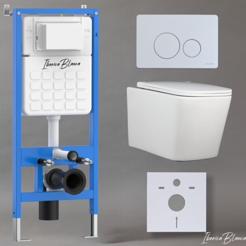 Комплект унитаз с инталляцией и клавишей смыва Iberica Blanca TOLEDO ALTO IB001.TLA.234.811 - фото 2