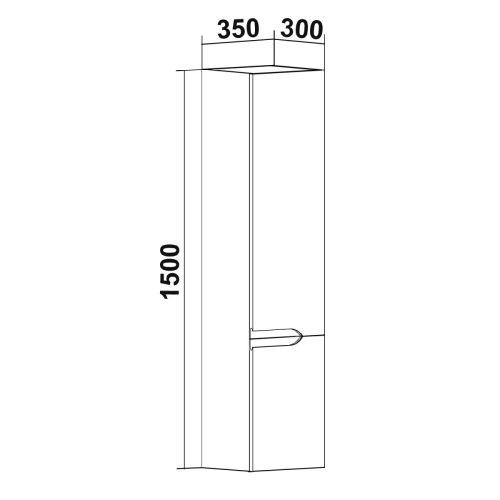 Шкаф-пенал RUNO СТОКГОЛЬМ 00-00001125 35х30х150 подвесной цвет белый - фото 5