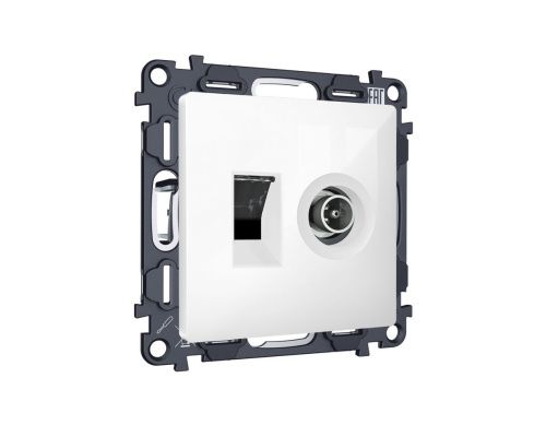 Комплект механизма розетки компьютерной + TV оконечной RJ-45 с автоматической защитной шторкой Ambrella Volt MA MA112510 - фото 3
