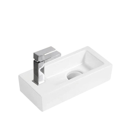 Раковина из санфаянса CeramaLux 9272R 37х18 накладная цвет белый 1 отверстие под смеситель