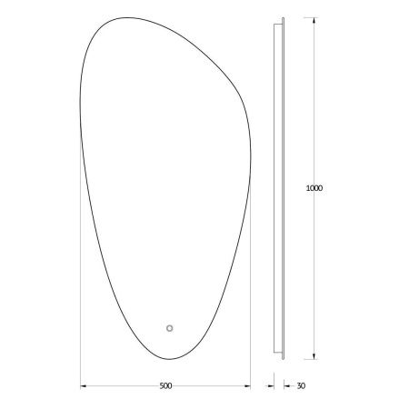 Зеркало с подсветкой Evoform Ledshine BY 2682 50х100 подвесное