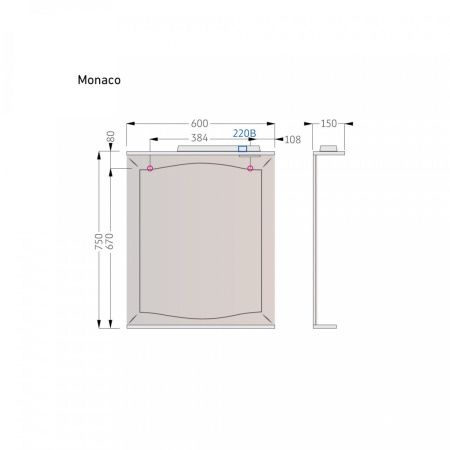 Зеркало с подсветкой Alavann Monaco ALV0266001 60х80 подвесное