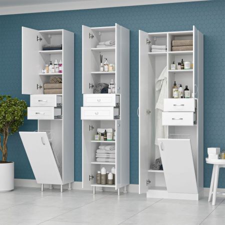 Шкаф-пенал Misty Пеналы Э-05040-011Нж 40х190 напольный цвет белый