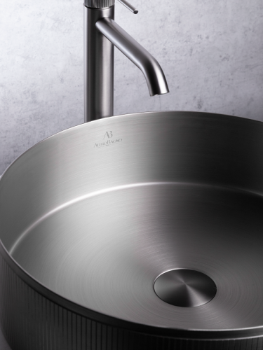 Раковина из нержавеющей стали AltroBagno Costoso AltroBagnoCostoso001006MtGr 40х40 накладная цвет оружейная сталь - фото 5
