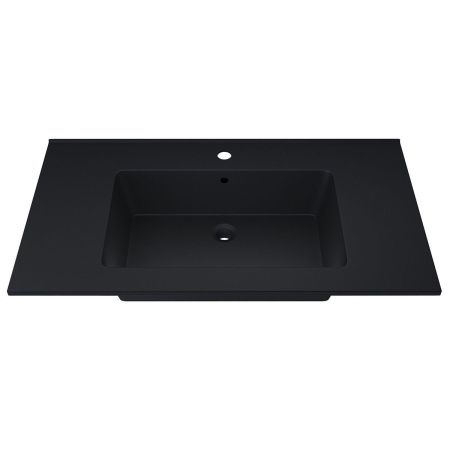 Раковина из искусственного камня Uperwood Parma Quartz 291003008 90х50 полувстраиваемая цвет черный