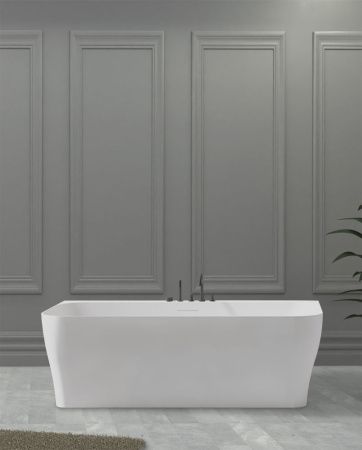 Ванна из искусственного камня Abber Stein AS9616 170х80 пристенная прямоугольная с ножками