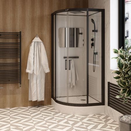 Душевая кабина Cerutti SPA VIVA101B 100х100 четверть круга с крышей ориентация универсальная