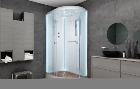 Душевая кабина AvaCan D102SLLED 120х80 асимметричная с крышей ориентация левая