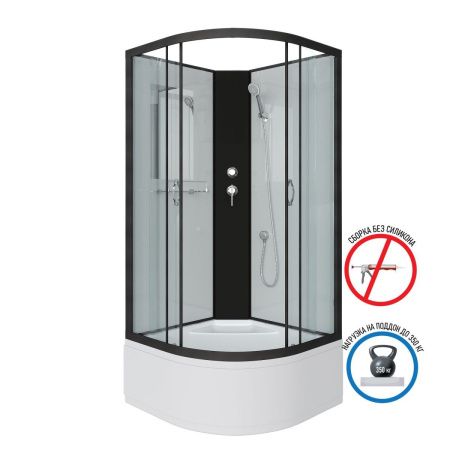 Душевая кабина Niagara Classic 67081414BK 90х90 четверть круга без крыши ориентация универсальная