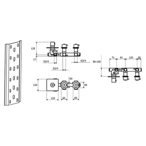 Смеситель для ванны и душа Webert Elio EL971402345 настенный никель с термостатом - фото 3