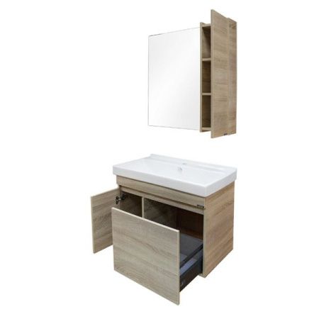 Тумба с раковиной Comforty Тромсе 00004142219CF 80х50 подвесная цвет коричневый