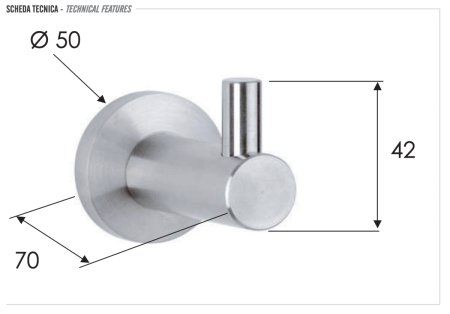 Крючок Remer Minimal INOX Mi50INOXCR