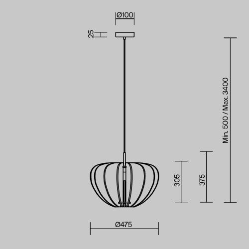 Светильник подвесной Maytoni Cambio Modern MOD398PL-01BR - фото 3