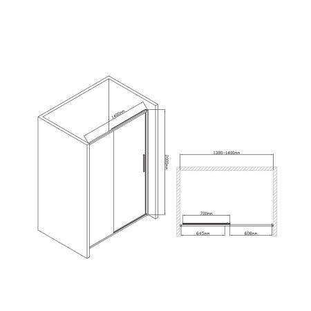 Душевая дверь Vincea Slim-U VDS-2SU140CL 140х200 стекло прозрачное профиль хром
