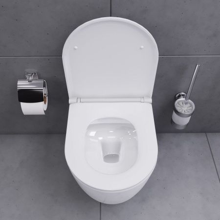 Унитаз подвесной Damixa Sirius DX86C1700SC белый с сиденьем микролифт безободковый каскадный смыв