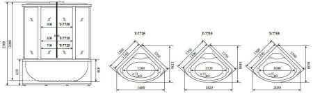 Душевой бокс Timo Lux T-7755 150х150 стекло прозрачное профиль хром