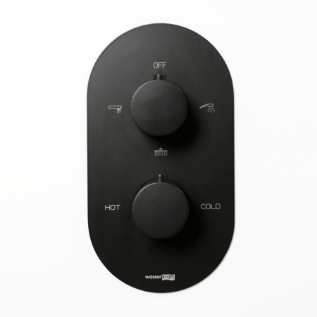 Смеситель для ванны и душа WasserKRAFT Elbe 7400 7444 Thermo встраиваемый черный