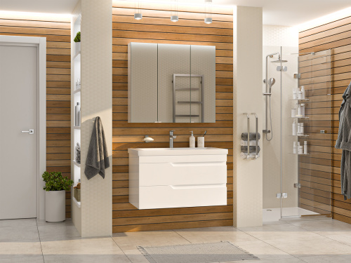 Тумба под раковину Misty Софт П-Соф-01090-011П2Я 88х47х50 подвесная - фото 5