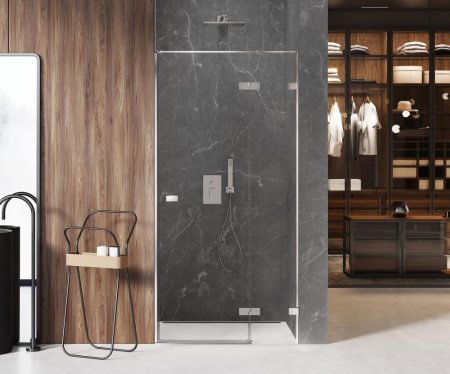 Душевая дверь New Trendy AVEXA EXK-1444 90х200 стекло прозрачное профиль хром глянцевый