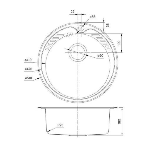 Кухонная мойка IDDIS Suno SUN51S0i77 51х51 цвет хром поверхность глянцевая - фото 4