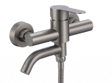 Смеситель для ванны и душа Fmark FS8206Q настенный графит