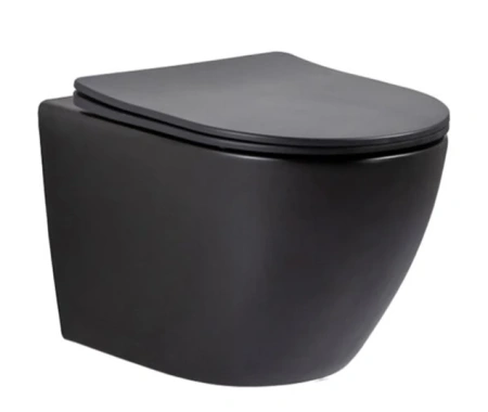 Унитаз подвесной Gid Tornado 62261Y черный матовый с сиденьем микролифт безободковый смыв торнадо
