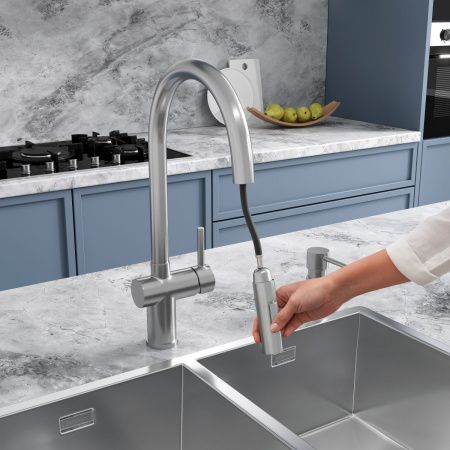 Смеситель для кухни Reflexion Lago RX9904SS на мойку нержавеющая сталь