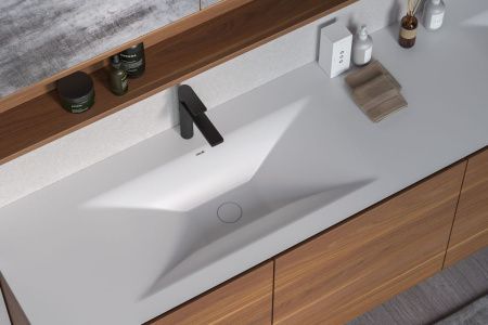 Раковина из искусственного камня Holbi SIRIUS 77 1.02.018.11.1 80х40 накладная цвет белый