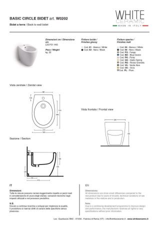 Биде напольное White Ceramic Basic W020201 цвет белый