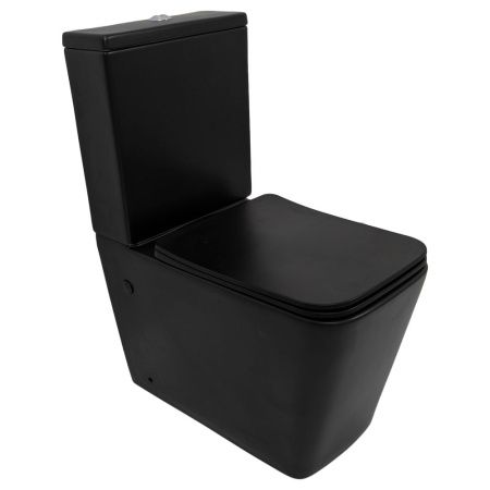 Унитаз напольный с бачком Melana MLN-310306MB черный с сиденьем микролифт безободковый смыв торнадо