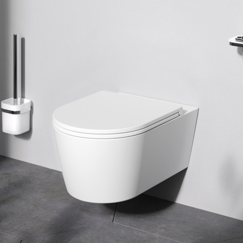 Унитаз подвесной Am.Pm Func C8F1701MWSC белый матовый с сиденьем микролифт безободковый каскадный смыв