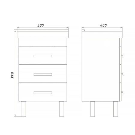 Тумба с раковиной Comforty Никосия 00-00018024CF 50х40 напольная цвет коричневый