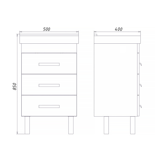 Тумба с раковиной Comforty Никосия 00-00018024CF 50х40х85 - фото 2