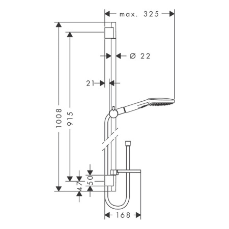 Душевой гарнитур Hansgrohe Raindance Select 26623000 настенный хром