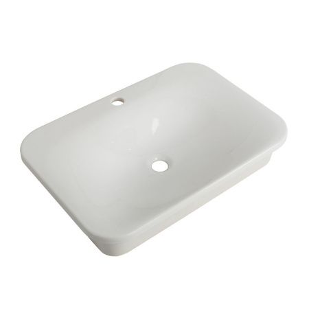 Раковина из сантехнического фаянса Cezares CZR-DRO-65-LVB 70х50 накладная цвет белый 1 отверстие под смеситель