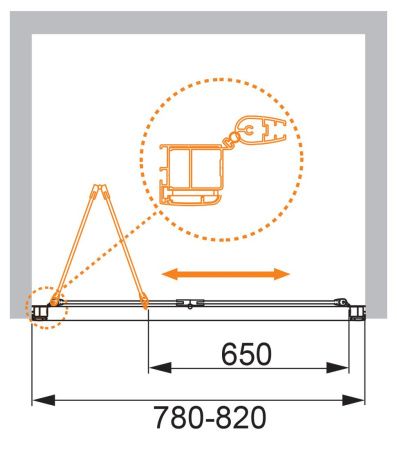 Душевая дверь Cezares ANIMA ANIMA-W-BS-80-P-Cr 80х195 стекло рифленое профиль хром