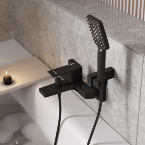 Смеситель для ванны WasserKRAFT Abens 2000 2001 настенный черный - фото 2
