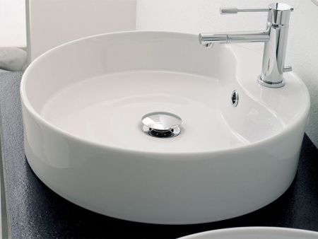 Раковина из сантехнического фаянса Scarabeo Thin-Line 8029/R 50х50 накладная цвет белый