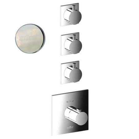 Смеситель для ванны и душа Webert Elio EL971502345 настенный никель с термостатом