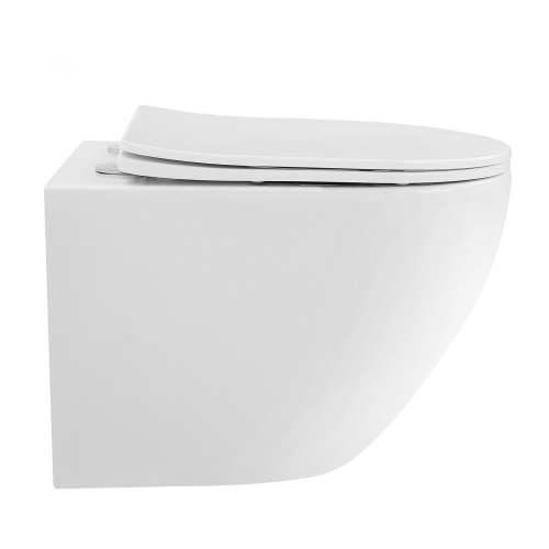 Унитаз подвесной Abber Bequem AC1100T белый с сиденьем микролифт безободковый смыв торнадо - фото 5