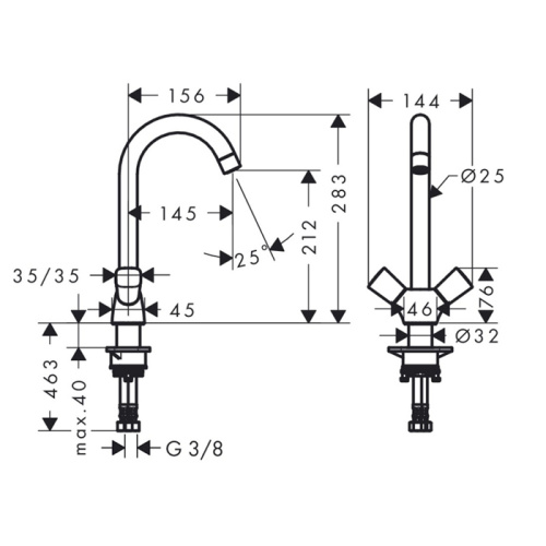 Смеситель для кухни Hansgrohe Logis 71280000 на мойку хром - фото 2